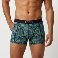 Sous-vêtements imprimés pour hommes, polyester et élasthanne, haute élasticité, respirants, logo personnalisé, vente en gros, caleçons décontractés, antibactériens
