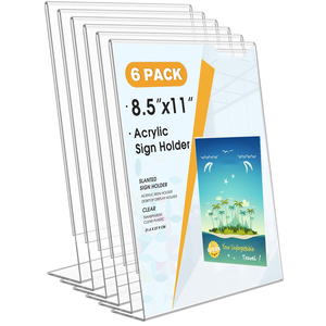 Hiện đại 8.5x11 inch <span class=keywords><strong>Acrylic</strong></span> dấu hiệu chủ hiển thị đứng cho tờ rơi và tài liệu văn phòng máy tính để bàn tổ chức - Product Image 1