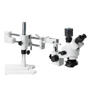 3.5X 90X Simul-Focal Double Boom Stand Trinoculaire Stéréo Zoom Microscope 24MP 4K HD-MI Caméra téléphone réparation Microscopie