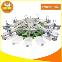 Imprimante à écran automatique DGRUIDA haute vitesse 8 couleurs 18 stations pour vêtements, sacs et articles vestimentaires