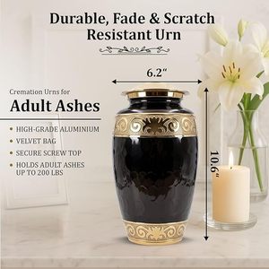 Trusted Manufacturer Premium Quality Aluminum Cremation Urn Handmade <b>Memorial</b> <b>Keepsake</b> For Funeral Ashes And Home Decoration - Product Image 2