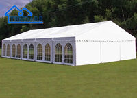 Carpa de Fiesta Grande con Estructura de Aluminio y Lona de PVC Blanca, Carpa para Eventos al Aire Libre con Capacidad para 100, 200, 300, 500 Personas, Carpa para Bodas e Iglesias