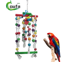 Jouets pour oiseaux Pet Perroquet fournitures Grand Ara en bois coloré Perroquet gris Jouets à mâcher