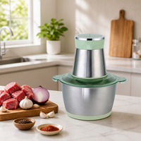 Pengolah Makanan Listrik 2L Stainless Steel Portabel untuk Makanan Bayi, Bawang Putih & Sayuran