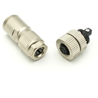 Connecteur M12 IP67 droit en métal à visser Fieldwire 3 4 5 6 8 12 broches PG7 PG9 mâle et femelle