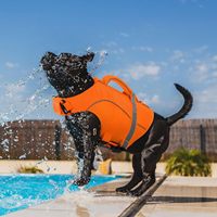 Gilet de sauvetage de luxe réglable pour chien avec bordure réfléchissante, gilet de flottaison pour kayak, surf, natation - Polyester, utilisation hivernale