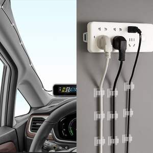 Abrazadera transparente de plástico acrílico Clips de cable Abrazadera de montaje de clip de alambre transparente <span class=keywords><strong>para</strong></span> mesa - Product Image 5