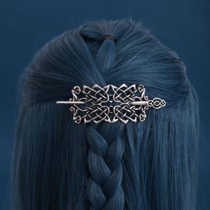 Barrettes à cheveux celtiques vikings, épingles à cheveux vintage à nœud celtique, bâtons à cheveux rétro en alliage d'argent, bijoux de barrette à cheveux en métal viking celtique - Product Image 1