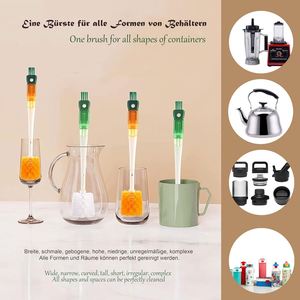 Wholesale Multifunctional 5-in-1 Long Handle <b>Cleaning</b> <b>Brush</b> <b>for</b> Milk Wine Beer Wine Decanter Thermos Bottles With 5 <b>Brush</b> Head - Product Image 2