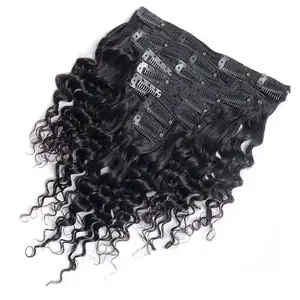 大头夹在头发扩展100% 越南人发卷曲波浪处女角质层对齐的头发