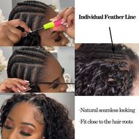 Extensions de cheveux au crochet bouclés afro-birmans pré-bouclés, type Miracle Knots, 100% bruts non traités, effet plume