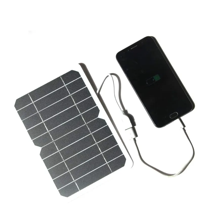 Atacado 5W Painel Solar Portátil Gerador 5V Usb Carregador de Bateria Para Banco De Potência Mobile Phone Outdoor Travel Camping 5W