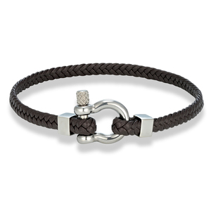 <span class=keywords><strong>Bracciale</strong></span> in Vera Pelle Intrecciata alla Moda con Chiusura a U in Acciaio Inossidabile per <span class=keywords><strong>Uomo</strong></span> - Product Image 6
