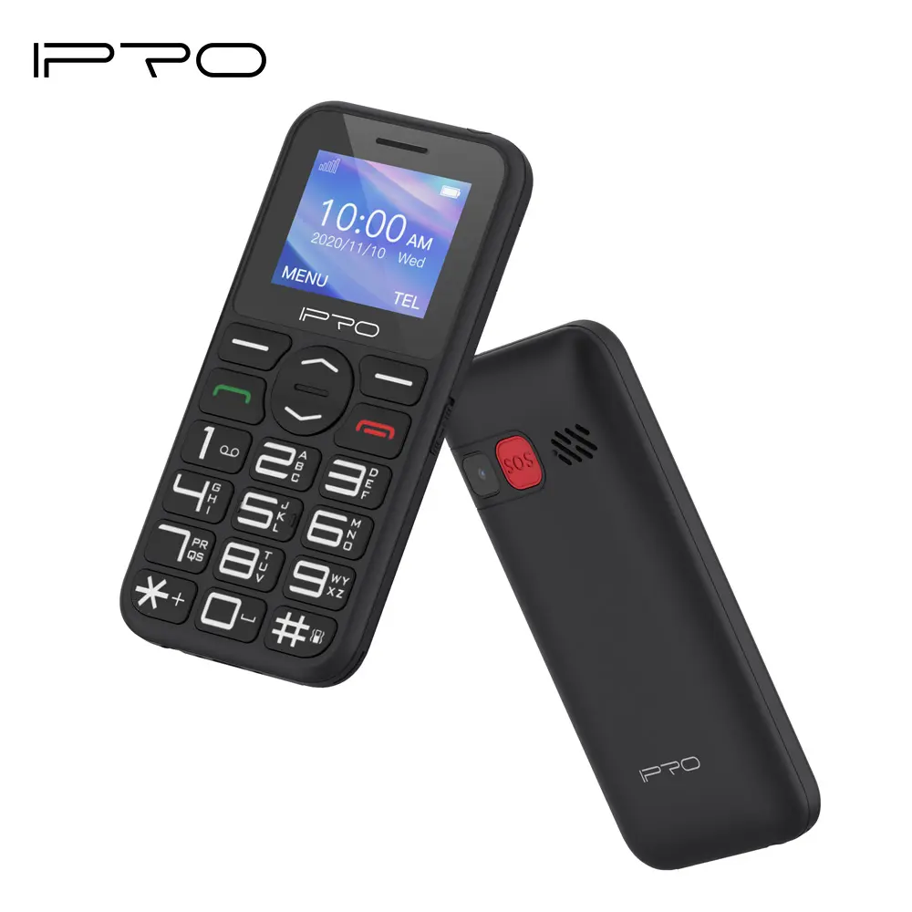 Ipro Nieuwe Best Verkopende 1.77 Inch Dual Sim En Enkele Sim Originele Unlocked Big Lettertype Grote Toetsen Senioren Toetsenbord Telefoon