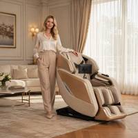 Fauteuil de massage intelligent inclinable avec édition or de luxe, confort royal et finition haut de gamme, meubles de salon