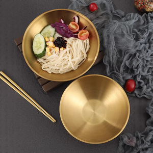 Tazones para Fideos de Acero Inoxidable, Color Dorado, Forma Cónica Grande, Doble Capa, Anti-Escaldaduras, Uso Comercial - Product Image 5