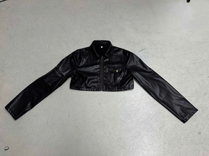 Lapel <b>Zipper</b> Short PU Jacket Pocket Detail Waist Revealing Slim Fit American Vintage Biker Hot Girl High Waist Crop Jacket - Product Image 6