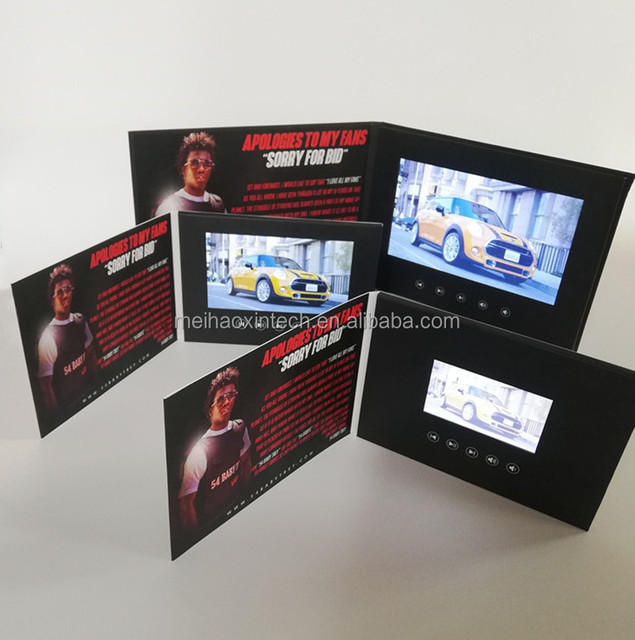 Custom 4.3 5 7 10 Inch Digital Book LCD TFT Screen Video Brochure Mailer for Greeting Gift Wedding Invitation Business Marketing