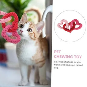 Прочная хлопковая веревка, игрушка для жевания собак, новый дизайн, цепочка сердца для чистки зубов, устойчивый стиль, милая форма костей, День святого Валентина - Product Image 6