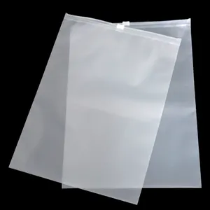 Block Slider Seal Zip Lock Plastic Bags Zipper Clear Frosted Bag for Clothing Baby Clothes Packaging Bag Custom Printed White