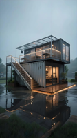 Villa conteneur de luxe entièrement personnalisée, en kit, avec panneaux sandwich, pour usage résidentiel, bureau, atelier ou hôtel