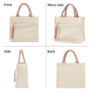 Borsa Tote in Tela Ricamata Personalizzata Resistente all'Acqua per Donne, con Chiusura a Cerniera, per Tutte le Stagioni, Regalo per Amiche e Spose - Product Image 5