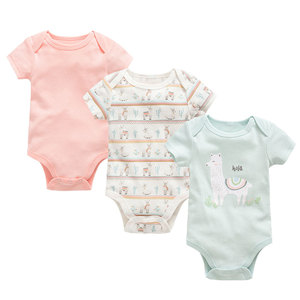 Set di 3 Pezzi <span class=keywords><strong>Abbigliamento</strong></span> per Neonati, Body in Cotone a Maniche Corte per Bambine 0-12 <span class=keywords><strong>Mesi</strong></span>, Vestiti per Neonati e Bambini - Product Image 4