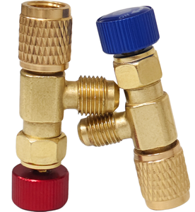 Soupape de sécurité pour climatisation, soupape de conversion AC R22/R410A, 1/4" 5/16", bouton rouge/bleu, haute qualité - Product Image 1