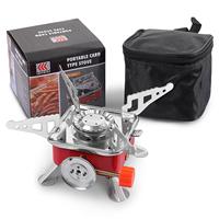 Poêle à gaz de Camping Portable, brûleur de tourisme pliant, feu fort, pique-nique, cuisine, fourneau de survie en acier inoxydable