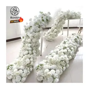 Mur blanc fleur Rose chemin Table centres de table fleur décoration arc Swag coin fleurs mariage artificiel