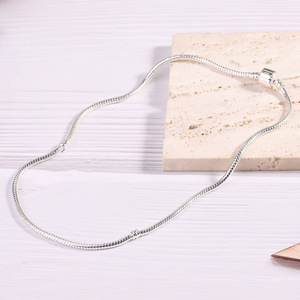Panjia <b>Snake</b> Bone <b>Chain</b> Bracelet And Necklace Set For Women <b>Silver</b> Tone Everyday Wear Jewelry Set - Product Image 5
