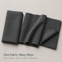 Housse de coussin pour chaise de jardin en tissu oléfine gris foncé 205 g/m² 150 cm, textile d'ameublement pour mobilier d'extérieur, anti-UV, hydrofuge