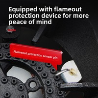 Zibocook GS001 Cuisinière à gaz professionnelle en acier inoxydable, finition polie, quatre/six/huit brûleurs, haute puissance, protection contre l'extinction de flamme