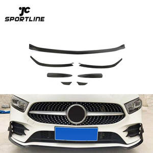 7 unids/set de alerón de parachoques delantero de fibra de carbono para <span class=keywords><strong>Mercedes</strong></span> <span class=keywords><strong>Benz</strong></span> a Class W177 <span class=keywords><strong>C300</strong></span> <span class=keywords><strong>Sport</strong></span> <span class=keywords><strong>2019</strong></span> - Product Image 1