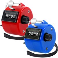 Compteur manuel portable en ABS, 4 chiffres, mécanique, rouge et bleu, pour le sport