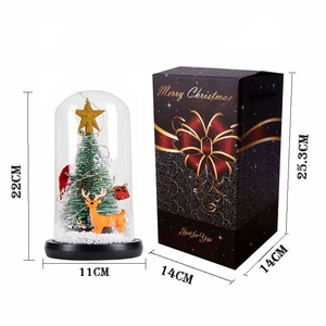 Christmas Gift Home Party Decoration Glass Dome <b>LED</b> Lights Christmas <b>Tree</b> Santa Claus Ornaments Decor - Product Image 1