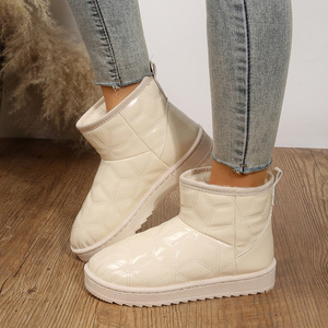 Botas De nieve De media pantorrilla para mujer, impermeables, De terciopelo De invierno, suaves, más algodón, nuevas Botas antideslizantes con punta redonda para invierno - Product Image 4