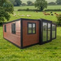 Maison conteneur modulaire préfabriquée pliable et extensible de 20 pieds, structure en acier à panneaux sandwich, design moderne, 3 chambres, résidentielle