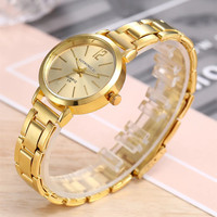 Set 2 Buah Jam Tangan Wanita Mewah Jam Tangan Kuarsa Gelang Emas Modis Tali Berongga Dial Sederhana Jam Tangan Wanita Pelajar Reloj Mujer