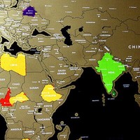Mapa del Mundo Rascable de Papel Duro Personalizado de Alta Calidad, Diseño Colorido de Lujo con Impresión UV, Suministro al por Mayor