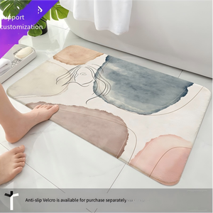 Alfombra de Baño Absorbente con Efecto Cachemira, Diseño de Puntos, Base Antideslizante para el Hogar, Baño, Entrada, Suave al Tacto, Comodidad Diaria - Product Image 1