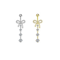 Anneaux de piercing pour nombril Freya en gros, anneaux flottants pour nombril pour filles, boucles d'oreilles pendantes en acier inoxydable avec nœud et cœur, boucles d'oreilles hélix