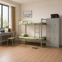 Lit superposé double en métal moderne et réglable, écologique et stable, idéal pour dortoir, appartement commercial, école, chambre à coucher