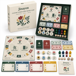 Gioco da Tavolo Strategico per Negozio di Fiori Personalizzato con Banconote di Carta, <span class=keywords><strong>Carte</strong></span> d'Ordine, <span class=keywords><strong>Carte</strong></span> degli Infortuni e Pezzi in Legno |   OEM e ODM - Product Image 2