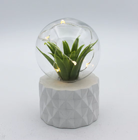 Vente en gros Lampe de chevet rétro en ciment avec décor végétal artificiel pour la décoration intérieure