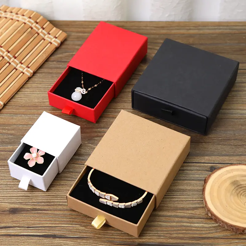 Изготовленный на заказ логотип картонная подарочная коробка для ювелирных изделий ожерелье пакет слайд ящик бумажная коробка с черной пеной