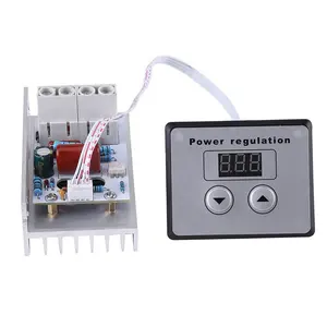 AC 220V 10000W 80A Digital Control SCR Electronic Voltage Regulator 10-220V Speed Control Dimmer Thermostat + Digital Meters