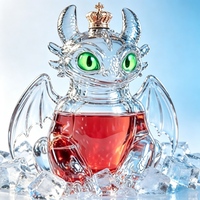 Bouteille de whisky en cristal de 350 ml, carafe à whisky, bouteille de whisky Black Dragon, carafe à vin en verre borosilicate de haute qualité