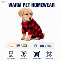 Pyjama intégral chaud en polaire pour chien, anti-salissures, quatre pattes, pour petits chiens, vêtements d'intérieur, du S au XL, vente en gros OEM ODM