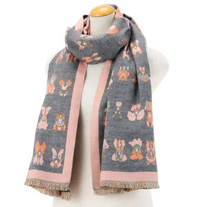 Écharpe en polyester personnalisée avec un imprimé mignon, automne et hiver, quatre saisons, châle décontracté unisexe, accessoires d'hiver, cadeaux - Product Image 3